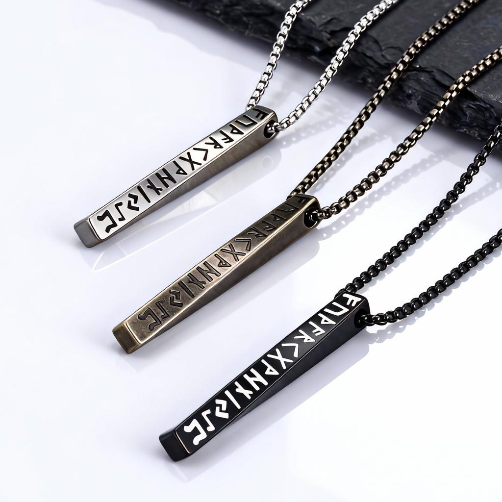 Viking Valknut Pendant Necklace for Men Stainless Steel Stylish Mobius Geometric Neckchain Norse Odin Collar Jewelry for Male