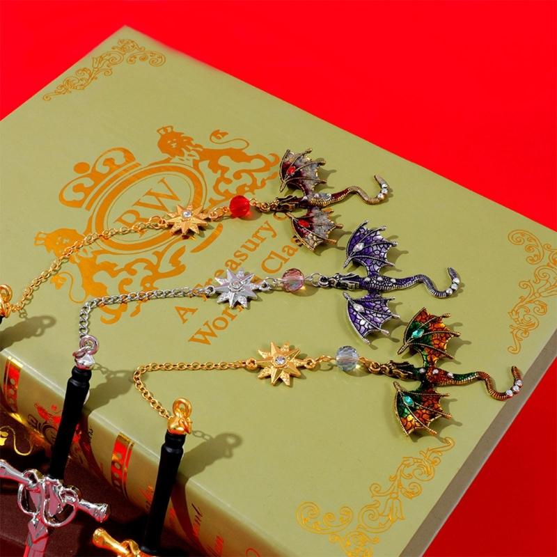 2 Pcs Dragon Swords Bookmarks Metal Page Markers Fantasy Bookmarks Stylish Reading Bookmarks Creative Bookmarks for Boy