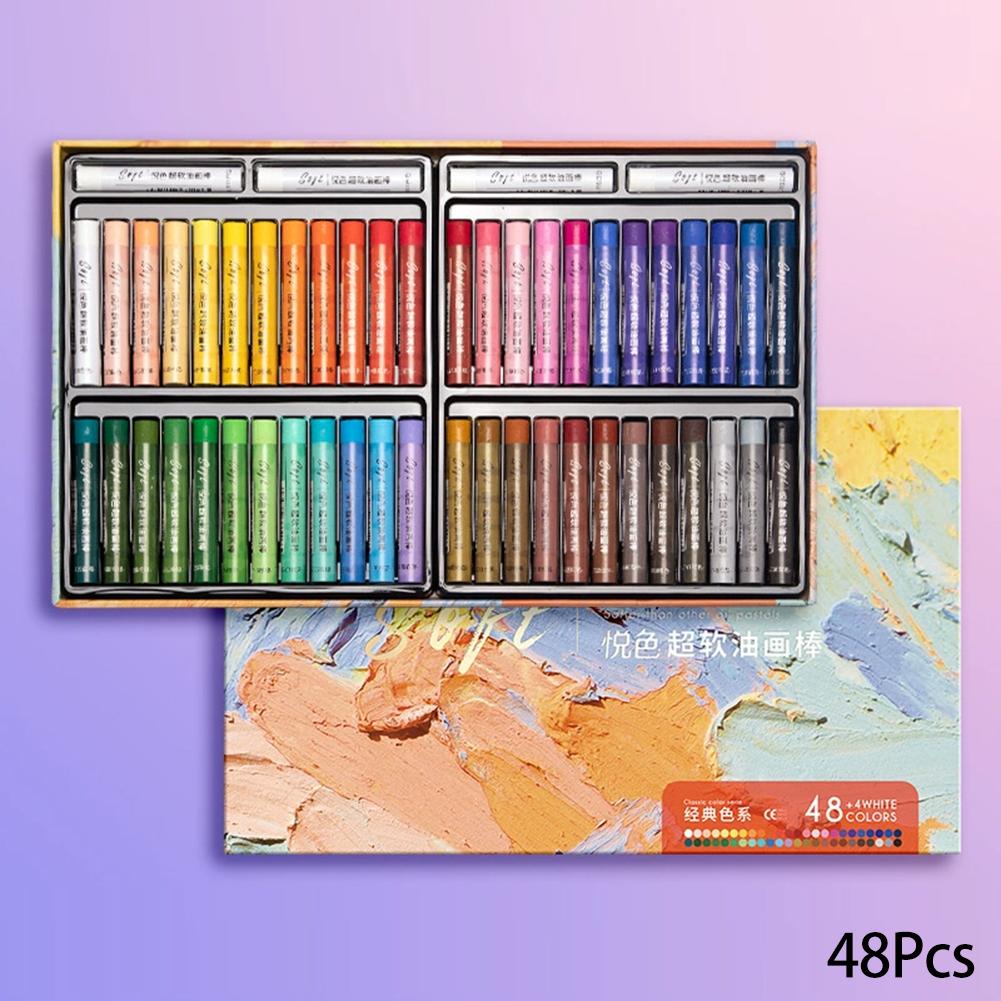 Set di Pastelli a Olio Morbidi Professionali da 24/48 Colori Pastelli Bianchi per Pittura Materiali Artistici Strumenti per Pittura per Artisti Studenti Regali