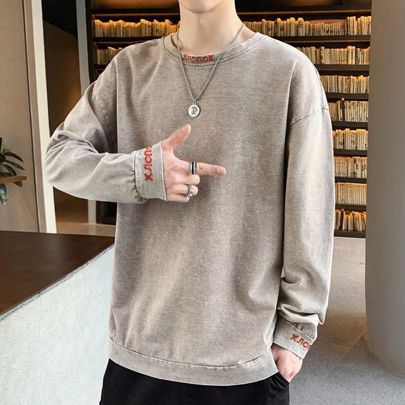 2024 Autumn Boyfriend New Spliced Pullovers O-Neck Embroidery Fashion Solid Color Loose Casual Versatile Long Sleeve Sweatshirts