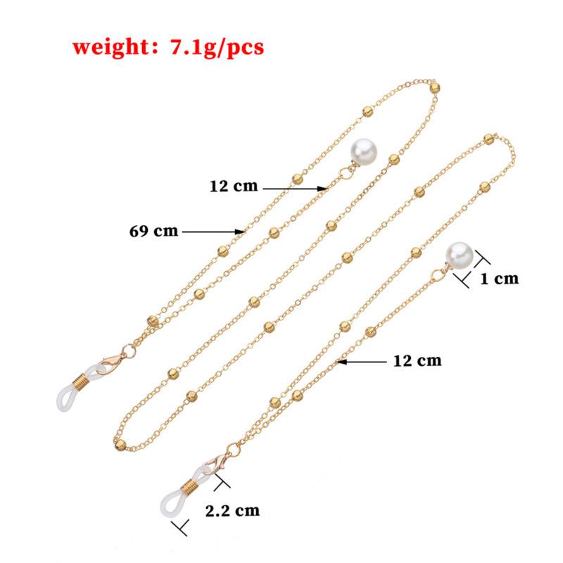 Fashion Charm Multifunctional Pendant Fixed Accessories, Metal Bead Chain Pearl Tassel Glasses Chain