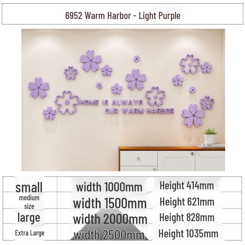 Self-Adhesive 3D Acrylic Wall Stickers for Living Room and Bedroom Decor