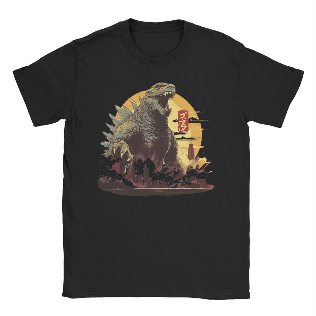 Minus One Vintage King Of Monsters T Shirt for Unisex Cotton TShirt Crewneck Godzilla Tees Short Sleeve Clothes Graphic Printed