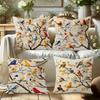 Short Plush Material Pillowcasebird-Patterned Pillow Covers: Colorful And Delicate Decorative Pillows Sofa Cushion Cover Home Ro