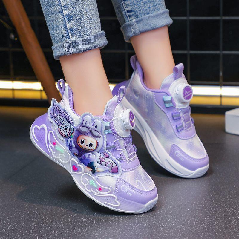 Girls' Fashionable Sports Shoes, Autumn and Winter Children's Fleece Warm Shoes, Lightweight Soft-soled Princess Shoes