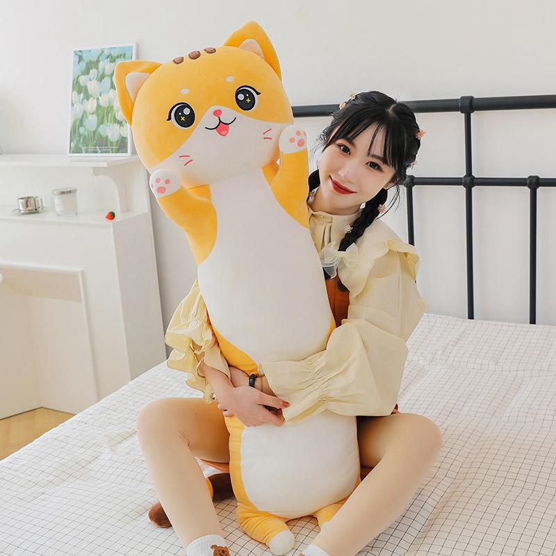 Cute and Soft Long Cat Plush Toy Ultra Kawaii Cat Hug Pillow Body Animal Sleeping Companion Kids Birthday Gift