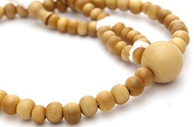 Soka Gakkai Prayer Made In Solid Cotton Wooden SGI Prayer Yellow Yang for Women Beads, Natural, Kyoto, Boxwood, Tassel, Beads, (Tsuge),