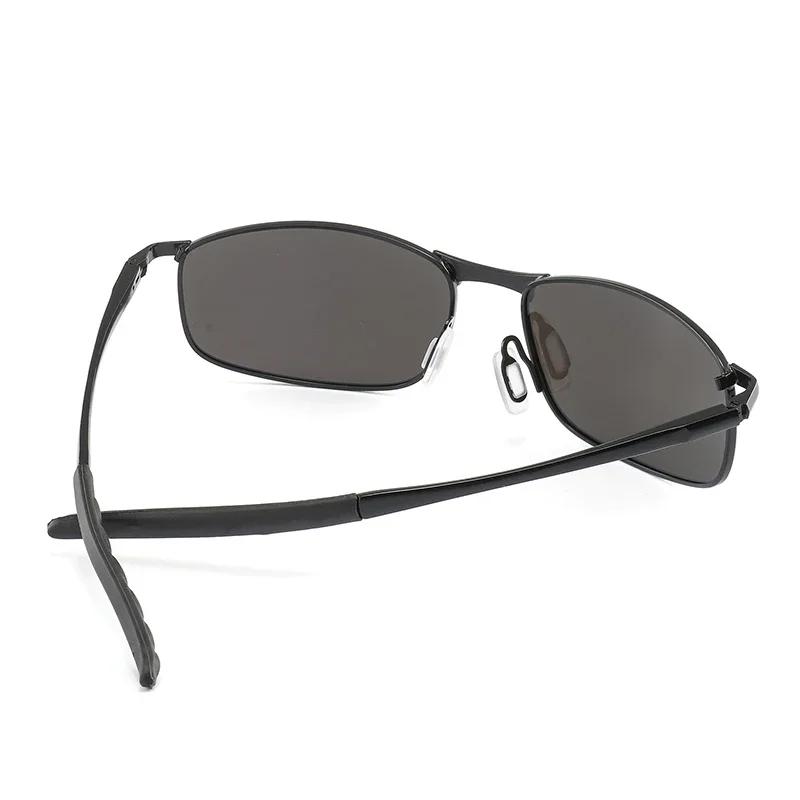 Lunettes de soleil photochromiques polarisées pour hommes Lunettes carrées en métal pour hommes Lunettes de soleil de conduite UV400 Lunettes de cyclisme pour sports de plein air