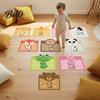 Number Hopscotch Rugs Lattice Floor Stickers, 1-10 Game Decals, Removable Indoor Hopping Tiles Cartoon Animals Wall Decals for Classroom School