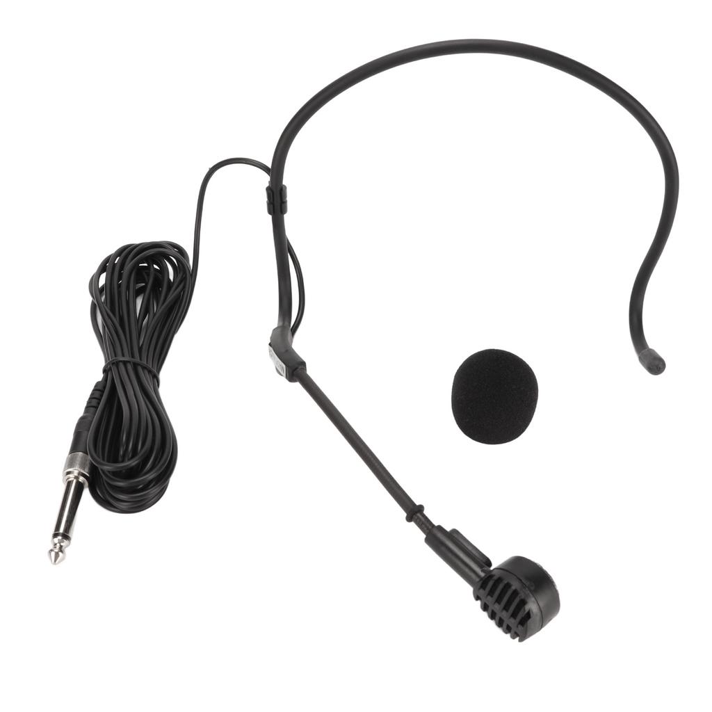 6.35mm Earhook Microphone Ergonomic Dynamic 16.4ft Wired Headset Microphone for Karaoke Speakers Amp