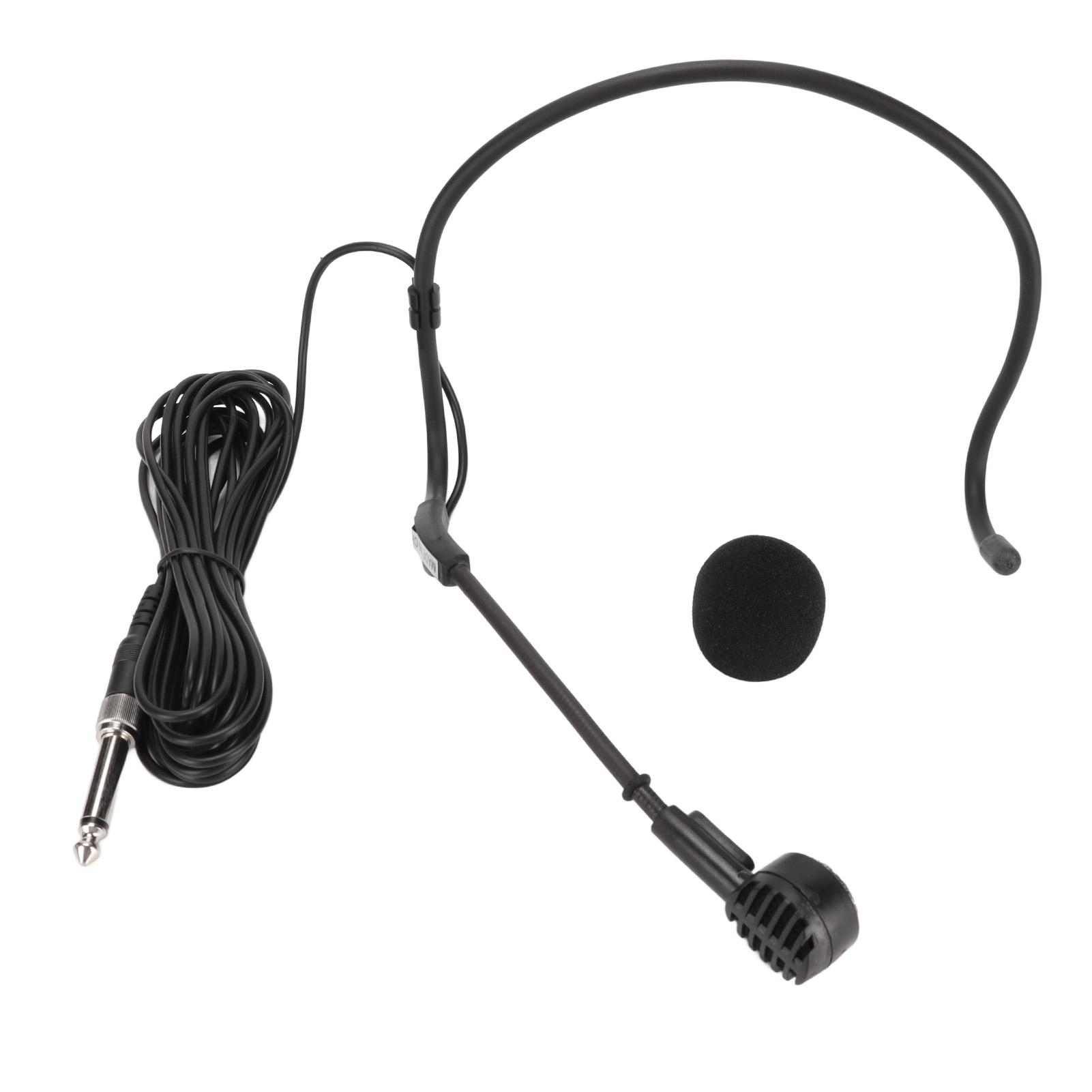 

6.35mm Earhook Microphone Ergonomic Dynamic 16.4ft Wired Headset Microphone for Karaoke Speakers Amp