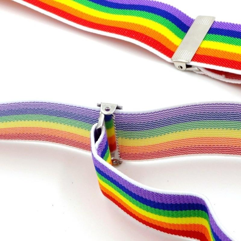Clip on Suspenders+Striped Necktie+Bow Tie for Teen Girl Uniform Masquerades Tie