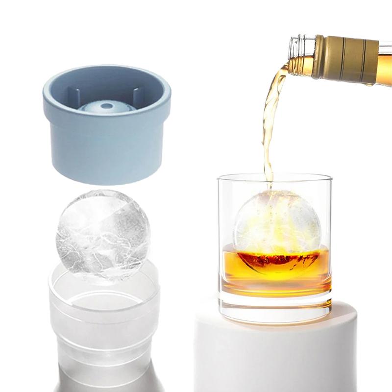 1/2/4 st Silikon Isbitsform Stor Rund Form Livsmedelsgodkänd Rund Bricka Bar Coola Prylar Köksredskap Form för att Göra