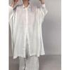 Women's Set Casual Loose Solid Color Shirt Set Wide Leg Pants Two Piece Set