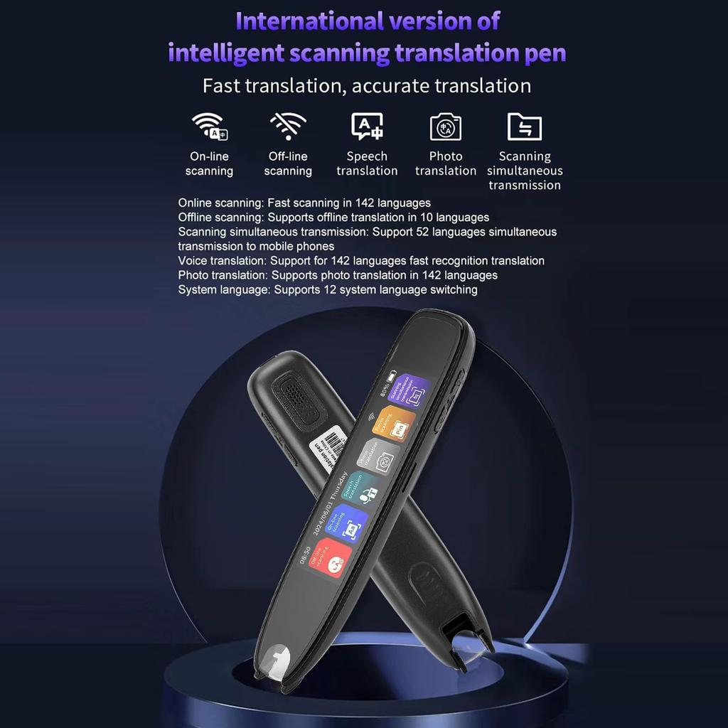Translation Reading Pen Scan Reader Pen Language Translator Online 142 Languages Digital Smart Voice WiFi Scanning Translation Device