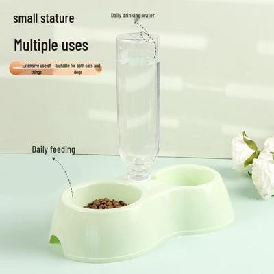 Candy Color Automatic Pet Feeder: Dual Bowl with Anti-Tip Design for Cats and Dogs - Food & Water Storage