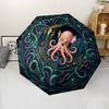 Oceanic Mystery Frame Pattern Umbrella, Portable and Foldable Design, 8 Ribs, a Casual Accessory for Halloween, Christmas, and Birthday Gifts.