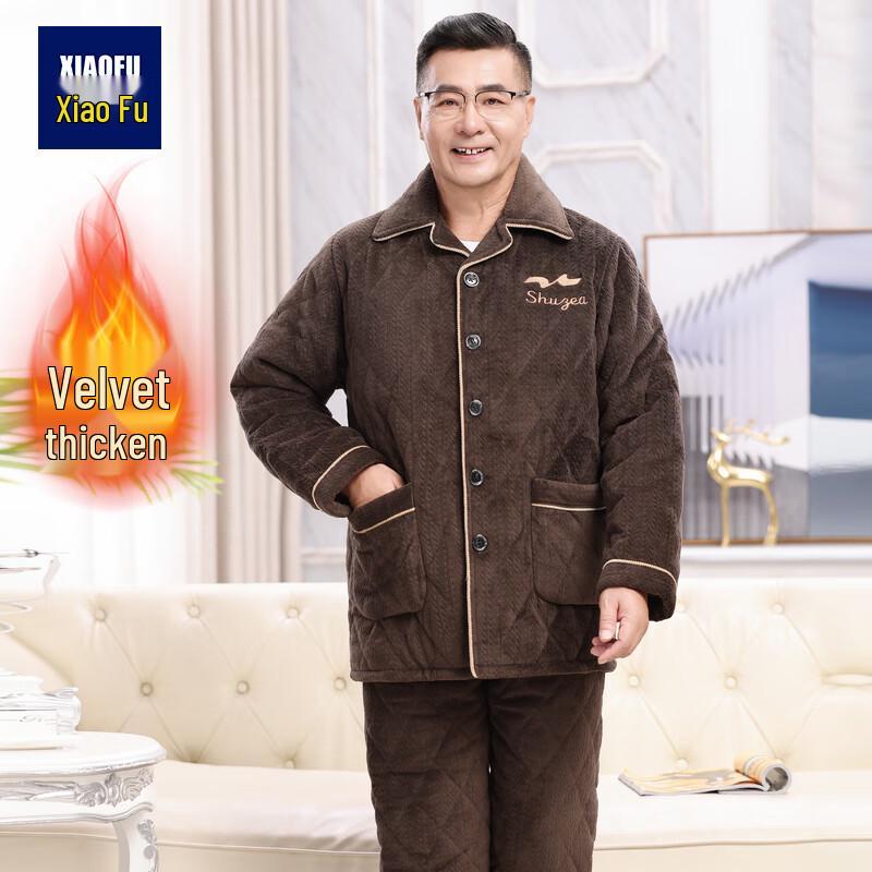 

Мужской зимний флисовый пижамный комплект XL