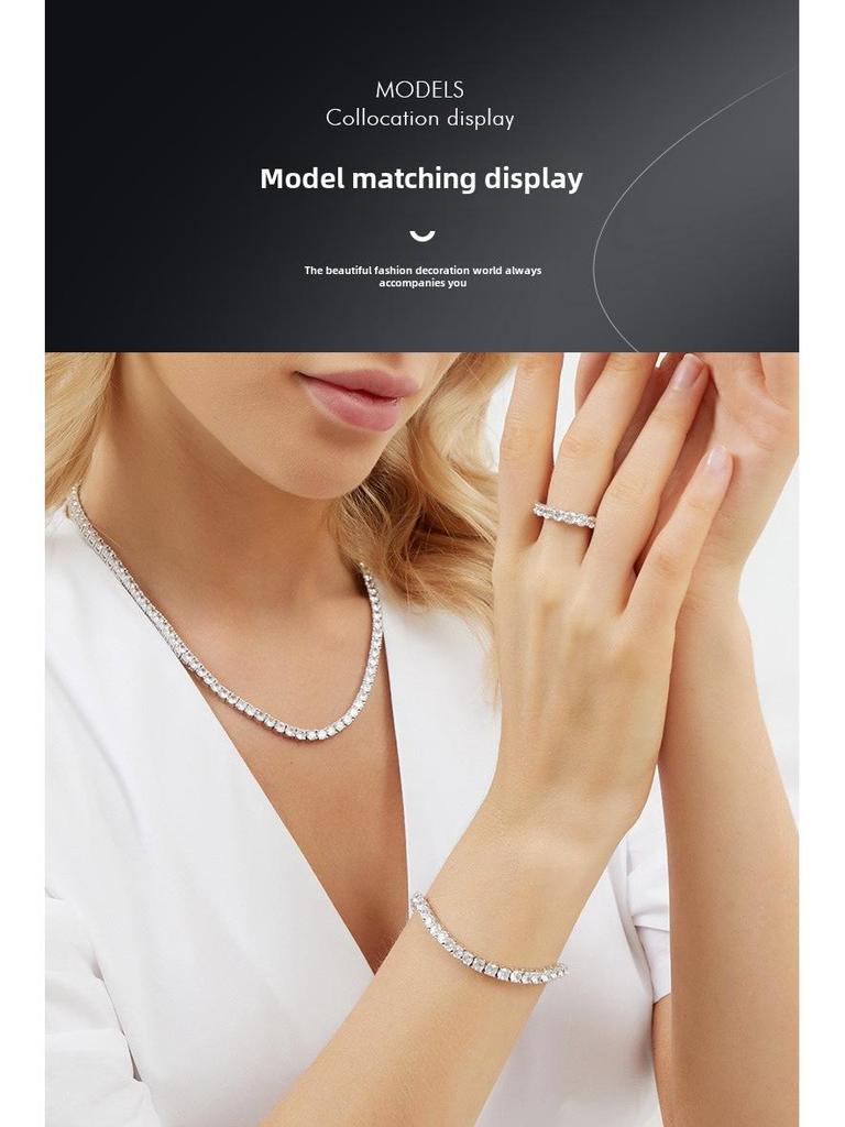 Tennisarmband aus S925er Sterlingsilber mit Zirkonia, 2–7 mm Hip-Hop-Stil, modischer Silberschmuck-Trend