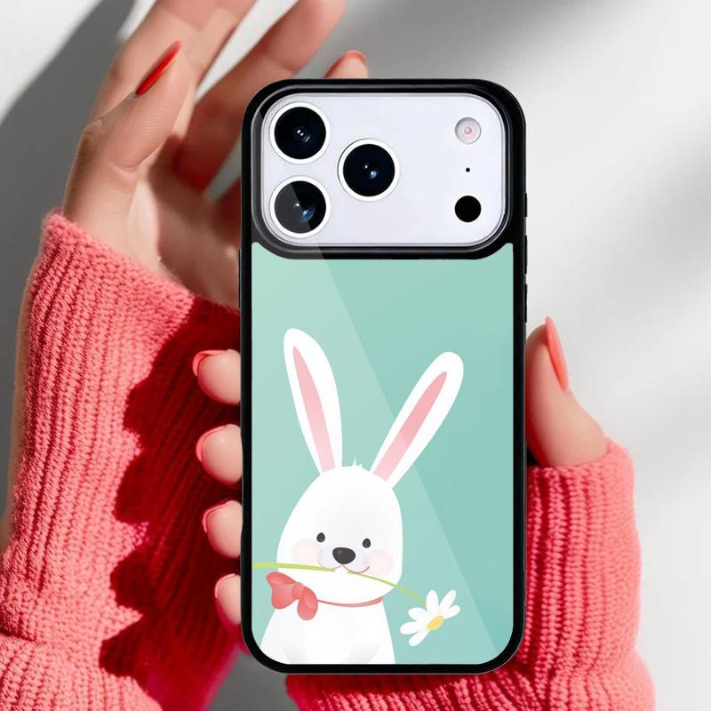 Cartoon Rabbit Bunny Phone Case for iPhone 17 16 15 14 13 Pro Max Back Cover for 12 11 Pro Coque