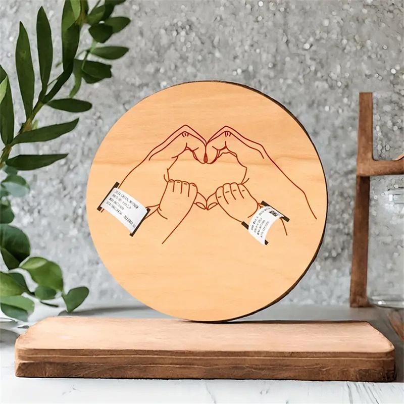 

Браслет на рождение ребенка Деревянная памятная табличка Украшение гостиной Украшение стола Декоративные фигурки Гостиная