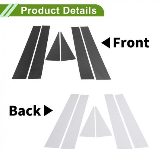 6 st stolpfönsterlister för Chevy Captiva 2006-2015 Kolfibermönster Svart