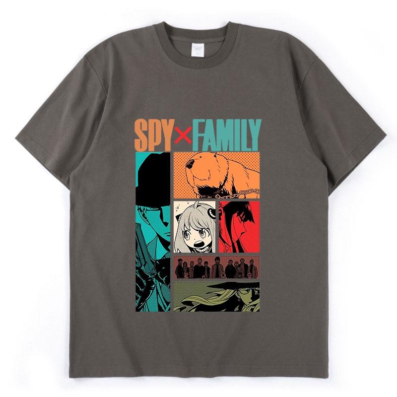 Fashion Anime Spy X Family Anya Forger Bond Forger Oshirase 400 Manbu Graphics Summer Short Sleeve T-shirts Unisex Top