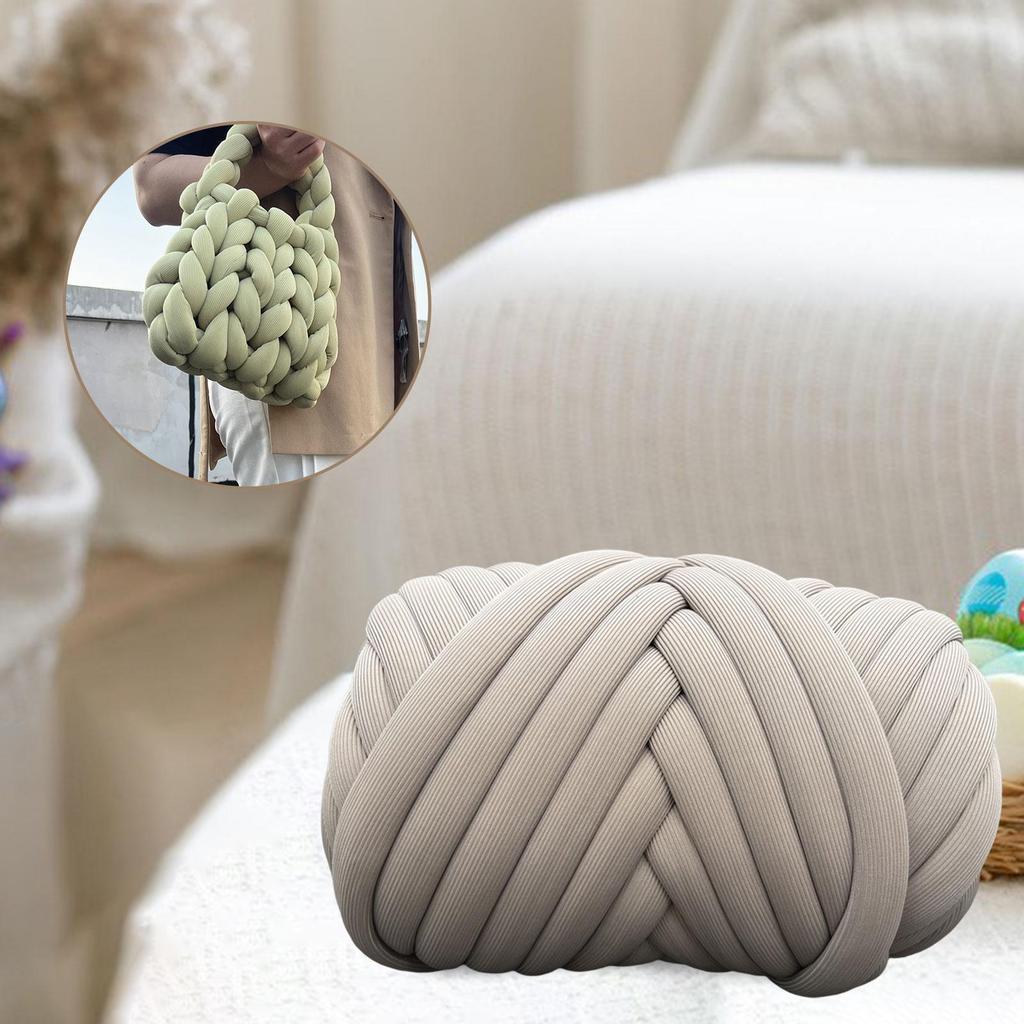 Chunky Yarn Arm Knitting Yarn Braided Knot Washable 500G Soft Jumbo Tubular Yarn for Pillow Handbag Rug Making Carpets Cushion