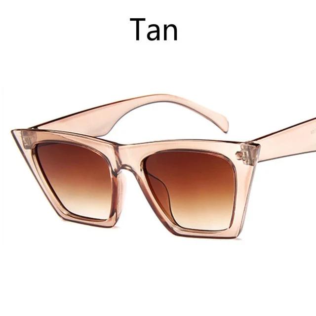Damskie nowe okulary przeciwsłoneczne kocie oczy unisex Retro kwadratowa ramka ponadgabarytowe okulary okulary UV400 odcienie okulary podróżna ochrona oczu