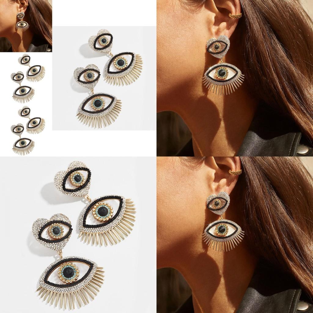 Stunning Geometric Alloy Beaded Earrings With Rhinestones For Women Chic Street Fashion