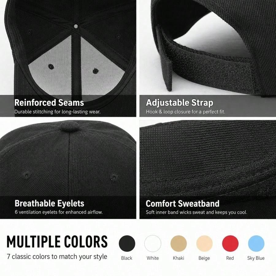 Kids Educational Baseball Cap - "PLAY IS LEARNING" Print Adjustable Breathable Lightweight Unisex Outdoor Sports Hat For School & Everyday Wear -