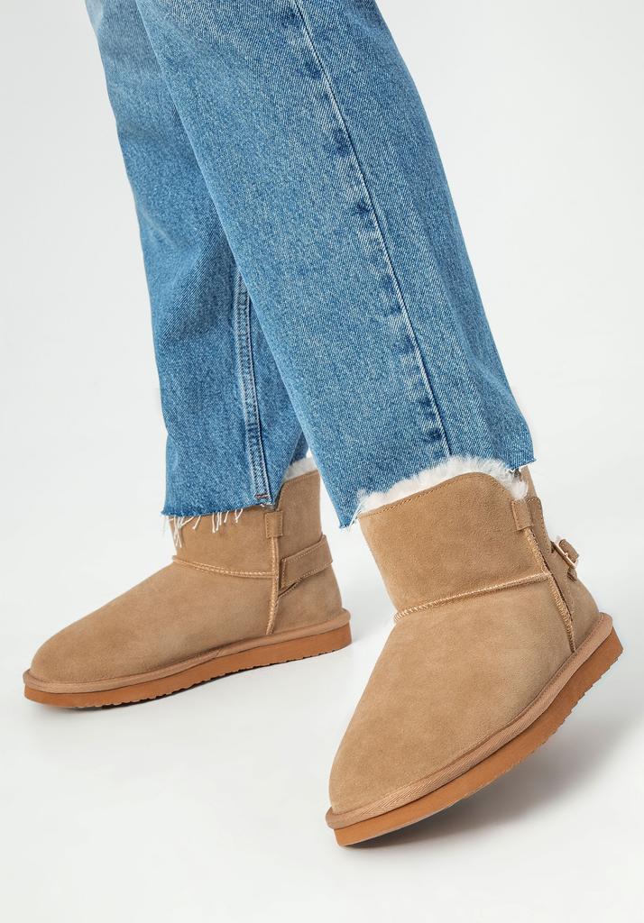 Botines de Ante para Mujer Wittchen con Hebilla Piel de Ante Marrón