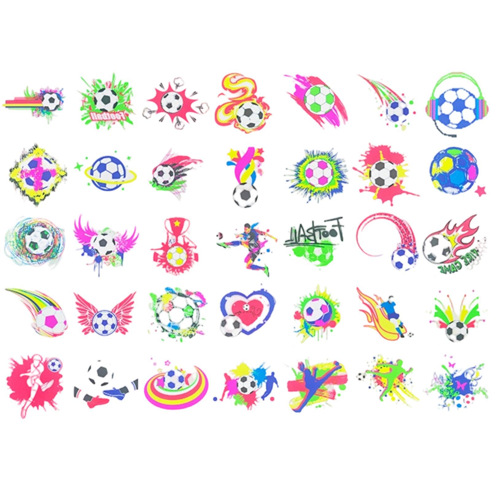 

Glow-in-the-Dark Small Stickers, Football Theme Fluorescent Tattoos, Event Cheering Decorative Stickers One Size белый