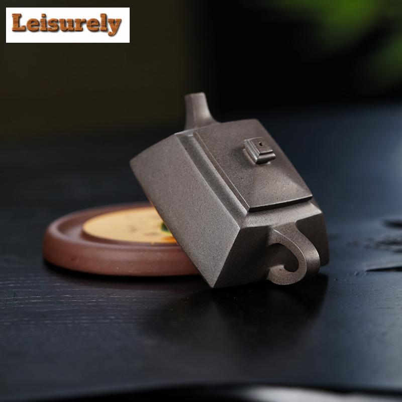 140ml Aesthetic Yixing Purple Clay Teapots Handmade Pot Raw Ore Steel Grey Section Mud Kettle Chinese Zisha Tea Set Tableware