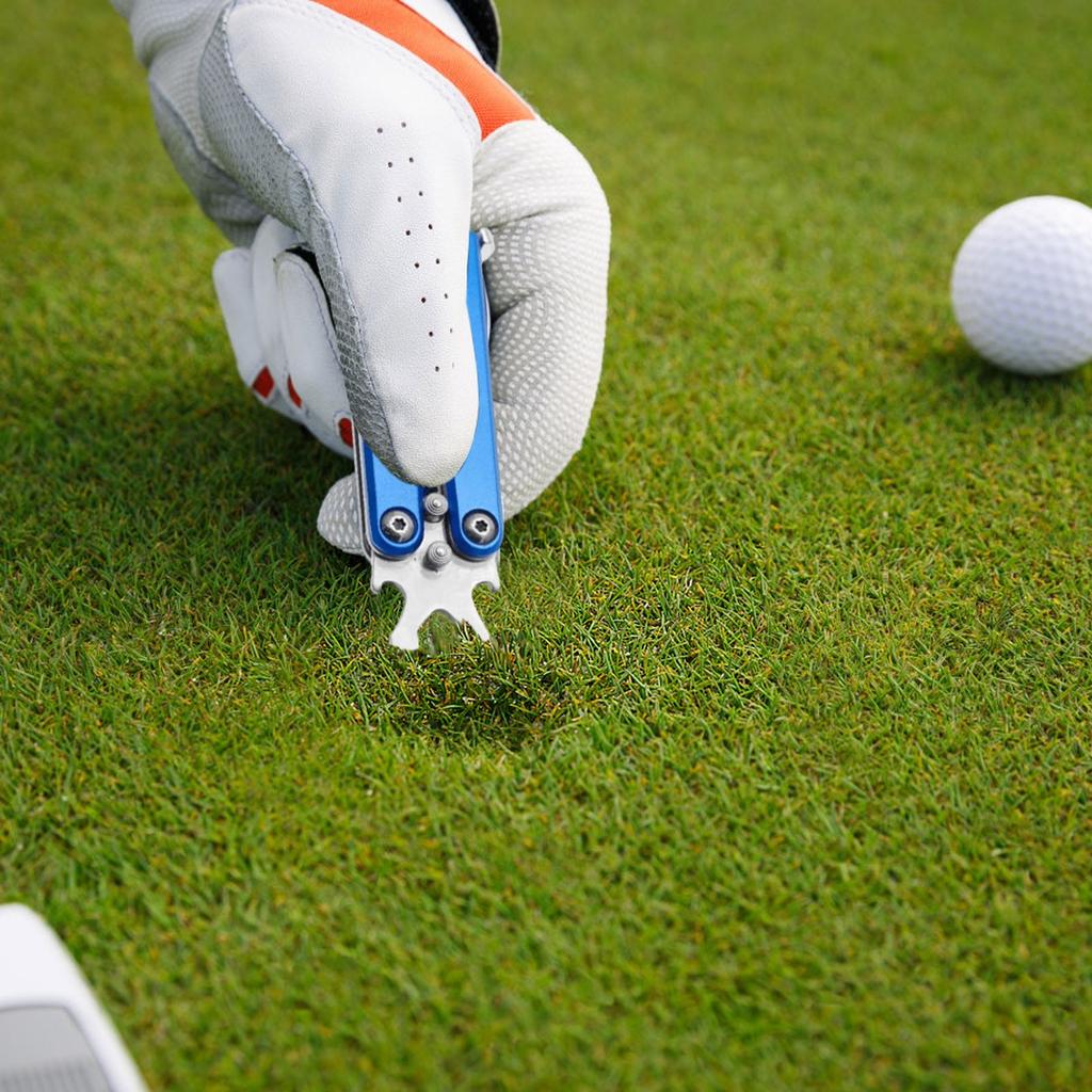 Golf Alloy Forks - Golf Divot Tool, Metal Foldable Butterfly Divot Tool With Bottle Opener, 3--1 Golf Multi-Tool, Ball , Portable Golf Accessorie