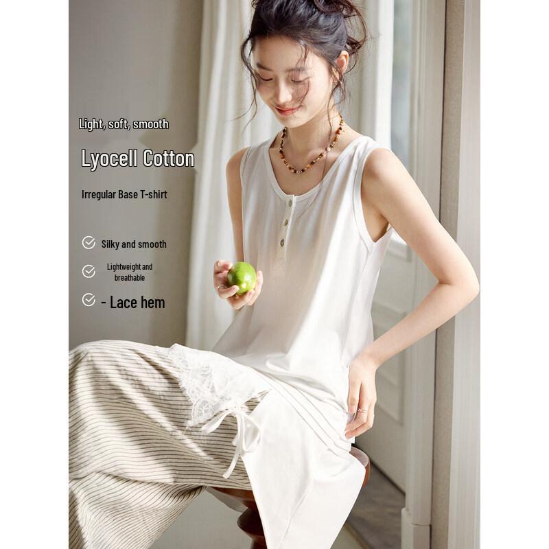 

XWI Women s Lyocell Cotton Lace Trim Vest M