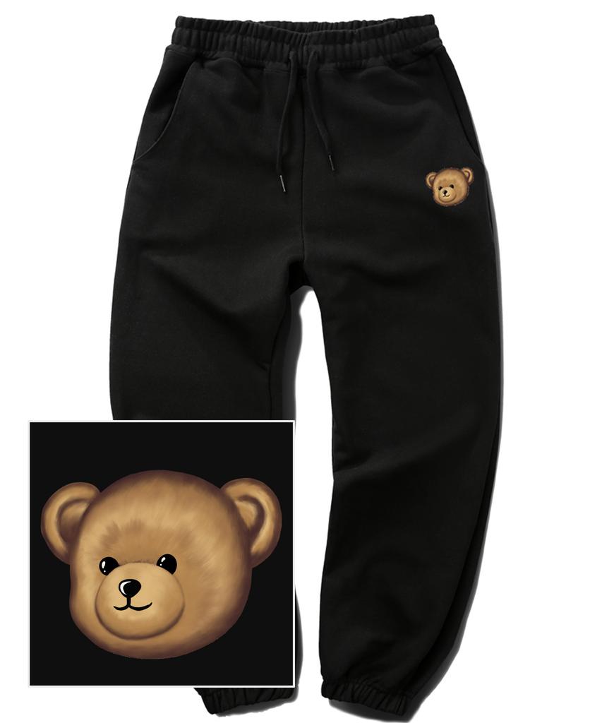 TRIPSHION Small Bear Logo Jogger Sweatpants - Black