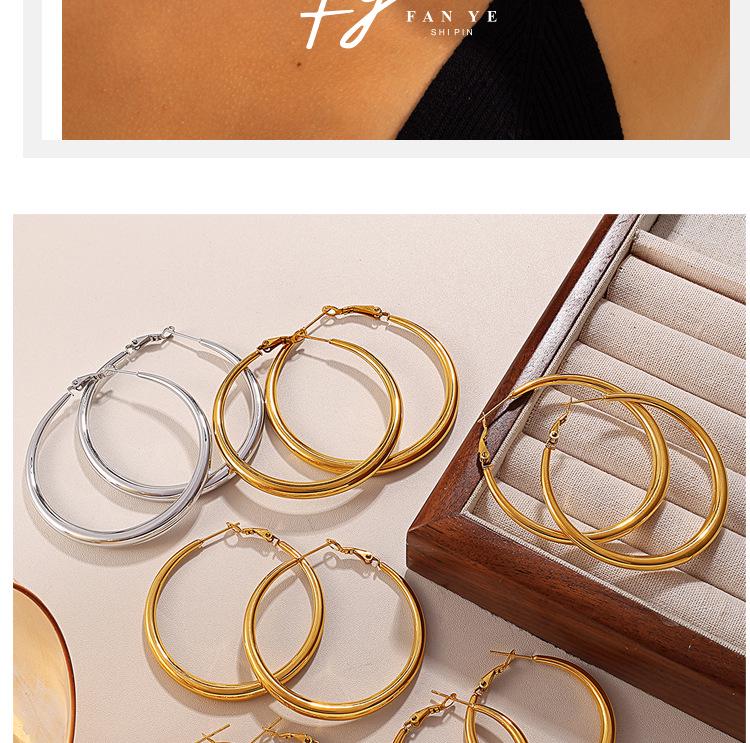 Retro High-End Titanium Steel Circle Earrings - Versatile European and American Fashion Jewelry for Women