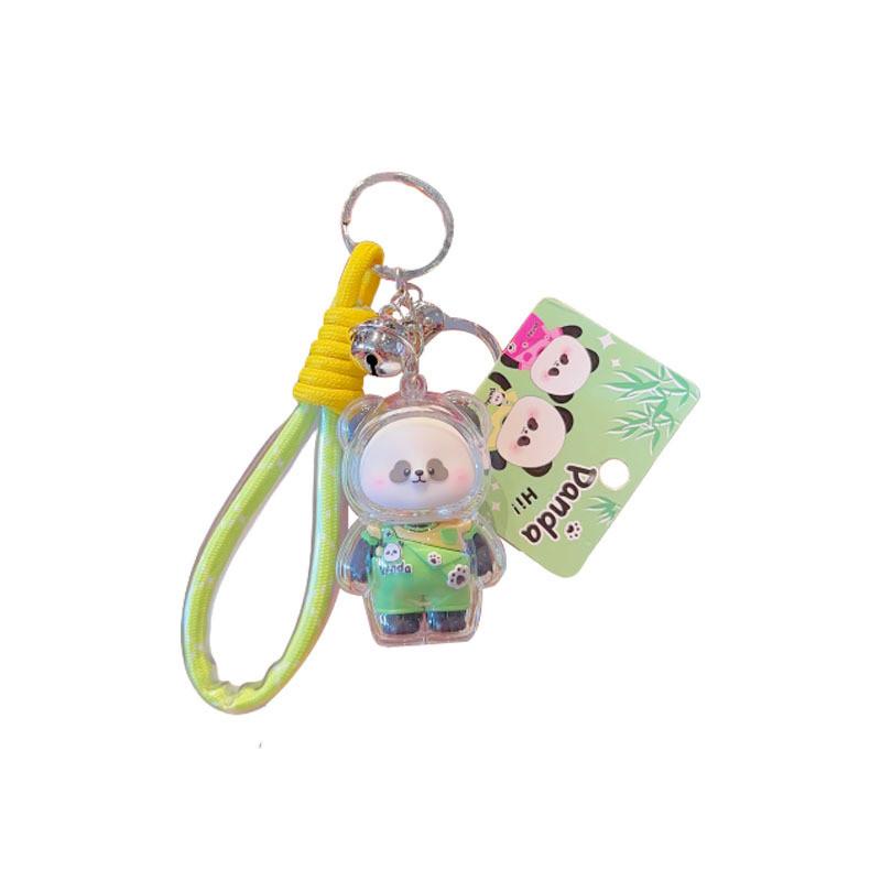Panda Transparent With Shell Keychain Cute Cartoon Highgloss Acrylic Craft Doll