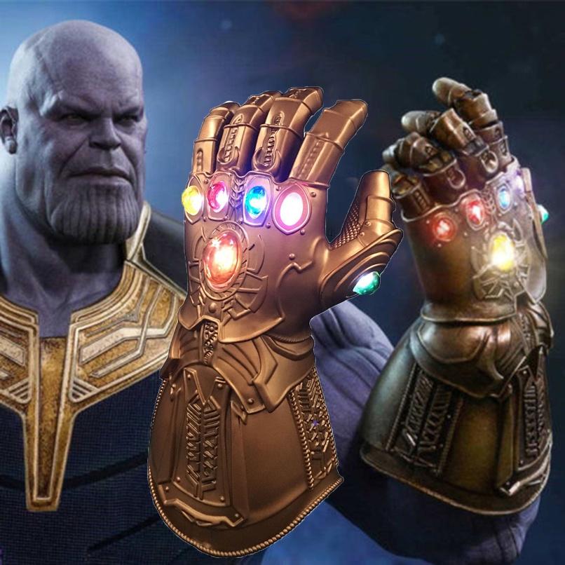Guantelete del Infinito de Vengadores 3 Infinity War de Calidad Premium Luz LED Guantes de Thanos Accesorio de Cosplay Para Entusiastas