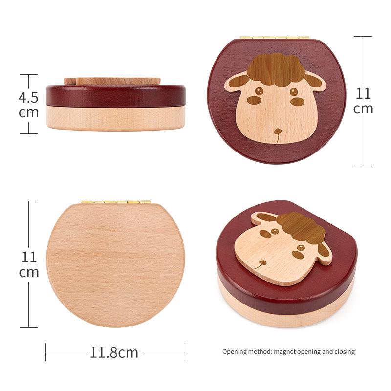 Wooden Baby Kids Tooth Storage Box Tooth Wood Box Organizer Milk Teeth Wood Storage Collecting Teeth Umbilical Cord Box
