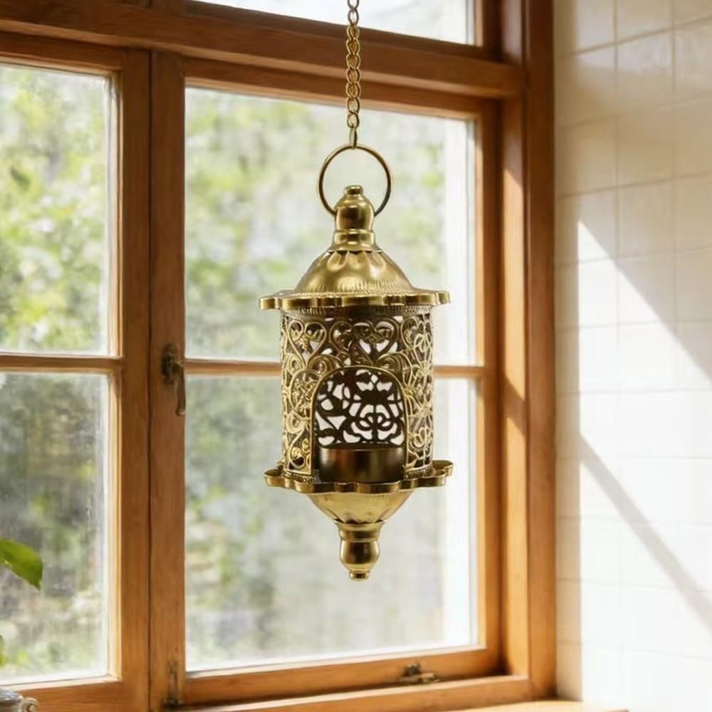Morocco French Style Hollow Metal Candlestick Iron Hanging Candle Holder Candle Stand  Banquet