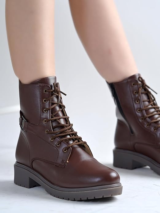 Shoetopia Womens  Chunky Heel Short Booties with Non-Slip Sole, Comfortable Trendy Ankle Boots | Soft Cushioned Sole | Casual, Party & Winter Wear