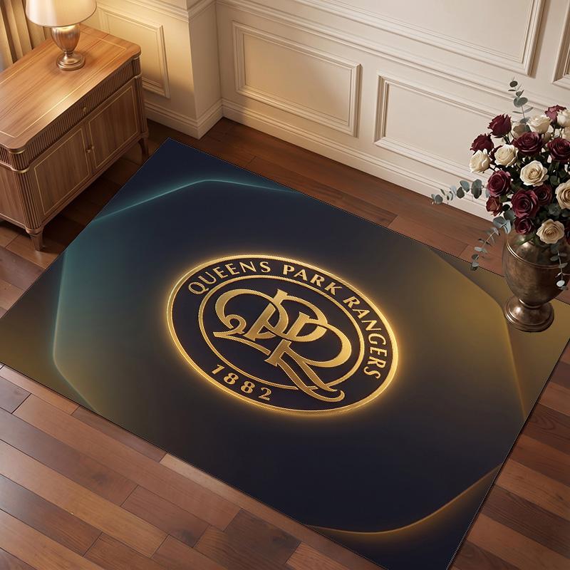 Queens Park Rangers Football Print Crystal Velvet Rug, Comfortable Water Absorbent Non Slip Indoor Floor Carpet