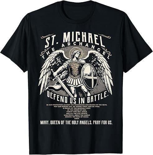 Saint Michael the Archangel Prayer Catholic Christian Pastor T-Shirt S-3XL Q8374 Unisex T-Shirt XXXL
