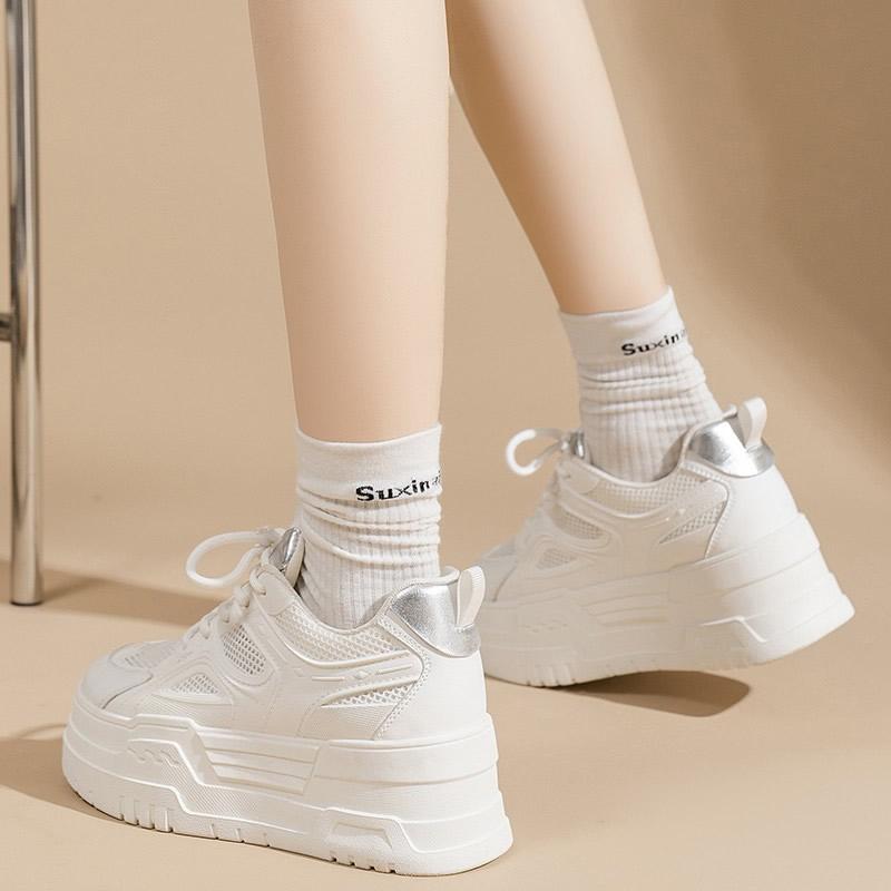 Women's Sneakers White Platform Woman Sports Sneakers Female Vulcanized Shoes Sneakers Casual Ladies Trainers Internal Elevation