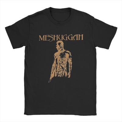 Vintage Meshuggah Orange Burning Man T-Shirts Herren Rundhals Baumwoll-T-Shirts Kurzarm-Tees Neuankömmling Tops