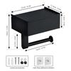 Black Stainless Steel Toilet Paper Holder with Wipes Dispenser ,Mobile Phone Rack for Bathroom with