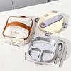 WORTHBUY Cute 304 Stainless Steel Divided Lunch Box With Cutlery Heatable Large Capacity Sealed Food Container Set For Student