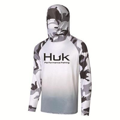 HUK Outdoor Camouflage Gradient Meeresangelköder Hoodie - Sonnenschutz Milchseide Bekleidung